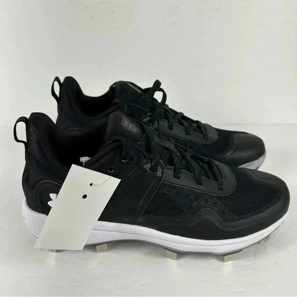 Womens  Baseball Cleats Under Armour Glyde MT Black Molded TPU Shoes NWT - Picture 3 of 9
